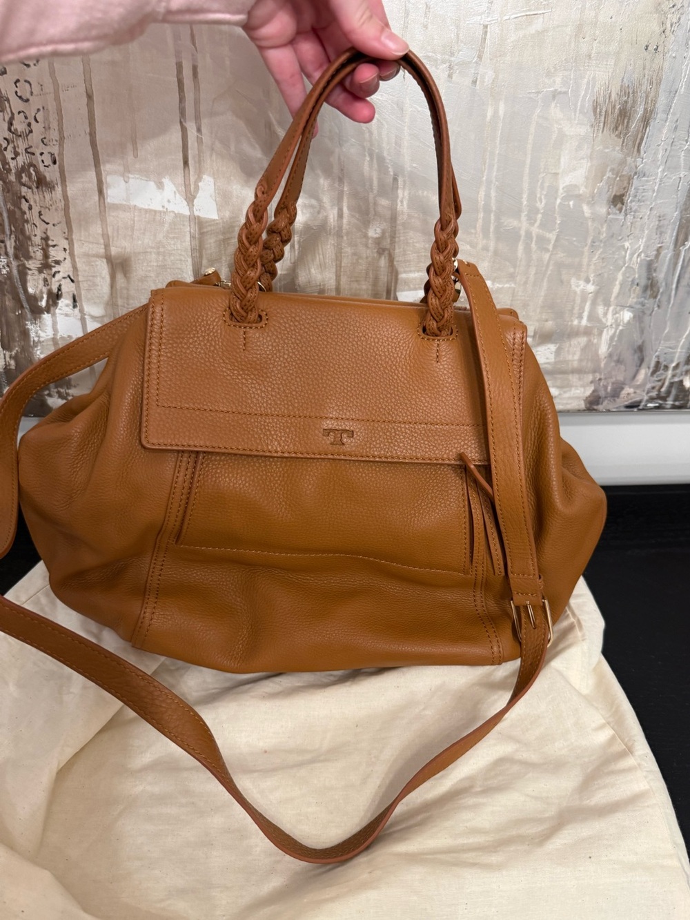 Tory Burch Women’s Half Moon Satchel - Gingerbread color